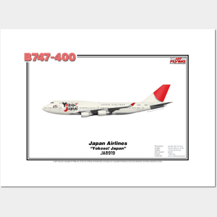 Boeing B747-400 - Japan Airlines "Yokoso! Japan" (Art Print) Posters and Art